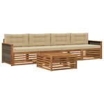 vidaXL Ensemble de canapés d'extérieur 5 pc Naturel et Beige