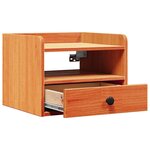 vidaXL Table de chevet avec tiroir 2 Pièces Marron cire 38 x 36 x 29 5 cm