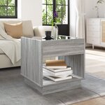 vidaXL Table basse avec LED infini sonoma gris 50x50x50 cm