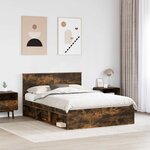vidaXL Cadre de lit Chêne fumé 140 x 190 cm Bois d'ingénierie