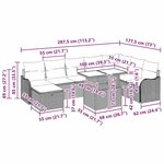 vidaXL Ensemble de canapé de jardin avec coussin 9 Pièces Gris Poly rotin