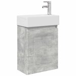 vidaXL Meuble de salle de bain avec robinet Gris béton