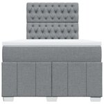 vidaXL Sommier à lattes de lit avec matelas Gris clair 120x200cm Tissu