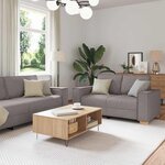 vidaXL Ensemble de Canapés 3 Pièces Taupe 220 x 78 x 84 cm tissu