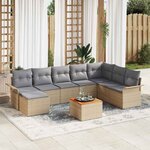 vidaXL Ensemble de canapé de jardin 9 Pièces Beige  Gris clair