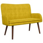 vidaXL Sofa 2 places Jaune 115 x 61 x 87 cm Velours