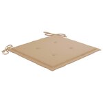 vidaXL Chaises de jardin lot de 6 et coussins beige Bois teck massif