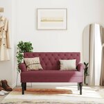 vidaXL Banc avec dossier rouge bordeaux 120x62x75 5 cm tissu