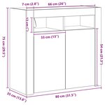 vidaXL Buffet Noir 80 x 35 x 75 cm Bois d'ingénierie