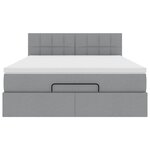 VidaXL Cadre de lit ottoman et matelas gris clair 140x200 cm tissu