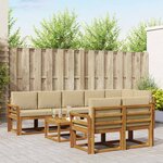 vidaXL Ensemble de canapés d'extérieur 9 pc Naturel et Beige