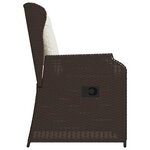 vidaXL Banc de jardin avec coussin 2 Pièces Marron Poly rotin