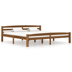 vidaXL Cadre de lit Marron miel Bois de pin massif 200x200 cm