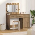 vidaXL Table de Toilette avec tiroir 2 Pièces Marron 40 x 41 x 75 cm