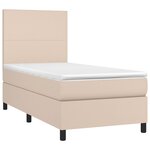 vidaXL Sommier à lattes de lit avec matelas LED Cappuccino 100x200 cm