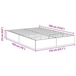 vidaXL Cadre de lit ottoman Gris béton 135 x 190 cm Bois d'ingénierie