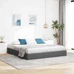 vidaXL Lit de Rangement avec stockage Gris foncé 180 x 200 cm Tissu