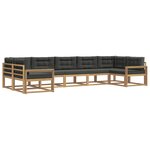 vidaXL Ensemble de canapés d'extérieur 7 pc Blanc et anthracite