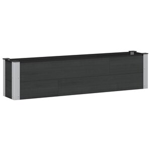 vidaXL Jardinière surélevée Noir 150 x 30 x 36 cm WPC et Aluminium