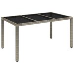 vidaXL Ensemble à manger de jardin et coussins 7 Pièces gris rotin