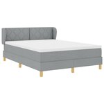 Lit box spring vidaXL avec matelas Gris clair 140x200 cm Tissu