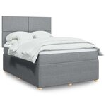 vidaXL Sommier à lattes de lit avec matelas Gris clair 140x190cm Tissu