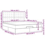 VidaXL Cadre de lit ottoman avec matelas gris foncé 160x200cm tissu