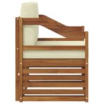 vidaXL Canapé d’extérieur Bois d'acacia massif et polyester Naturel