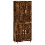 vidaXL Buffet haut Chêne fumé 69 5x34x180 cm Bois d'ingénierie