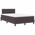 vidaXL Lit à ressorts avec matelas Marron foncé 120 x 190 cm tissu
