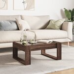 vidaXL Table basse avec LED infini chêne marron 70x53x30 cm