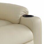 vidaXL Fauteuil de massage inclinable crème similicuir