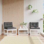 vidaXL Canapés de jardin avec coussins 2Pièces blanc bois de pin massif