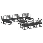 vidaXL Ensemble de canapé de jardin avec coussin 11 Pièces Noir Aluminium
