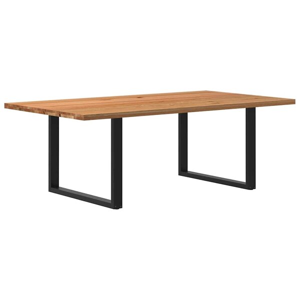 vidaXL Table à manger marron clair bois de chêne massif rectangulaire