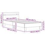 vidaXL Cadre de lit Bois ancien 98 5 x 200 cm Bois d'ingénierie