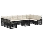 vidaXL Ensemble de canapé de jardin 11 Pièces Noir polyrotin