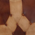 vidaXL Chaise à bascule et repose-pieds Marron Cuir véritable et toile