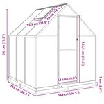 vidaXL Serre avec cadre de base vert 169x169x202 cm aluminium