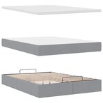 vidaXL Lit ottoman avec matelas gris clair 140x190 cm tissu