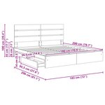 vidaXL Lit de Rangement Gris béton 180 x 200 cm Bois d'ingénierie