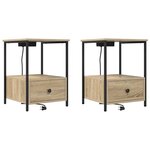 vidaXL Cabinet de chevet 2 Pièces Chêne Sonoma 42 x 41 x 56 cm
