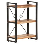vidaXL Bibliothèque à 3 niveaux 60x30x80 cm Bois d'acacia massif