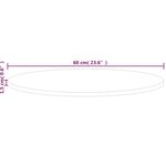 vidaXL Dessus de table rond Ø60x1 5 cm Bois de chêne massif non traité