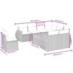 vidaXL Salon de jardin 9 Pièces avec coussins gris résine tressée