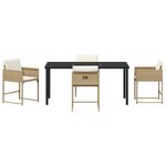 vidaXL Ensemble repas jardin 5 pièces avec coussins beige en poly rattan