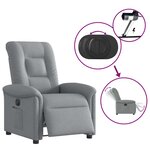 vidaXL Fauteuil inclinable électrique Gris clair Tissu