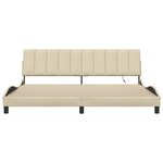vidaXL Cadre de lit sans matelas crème 200x200 cm tissu