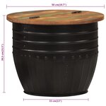 vidaXL Table basse noir 50x39 5 cm bois de récupération massif