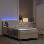 vidaXL Lit à ressorts avec matelas Crème 100 x 200 cm tissu